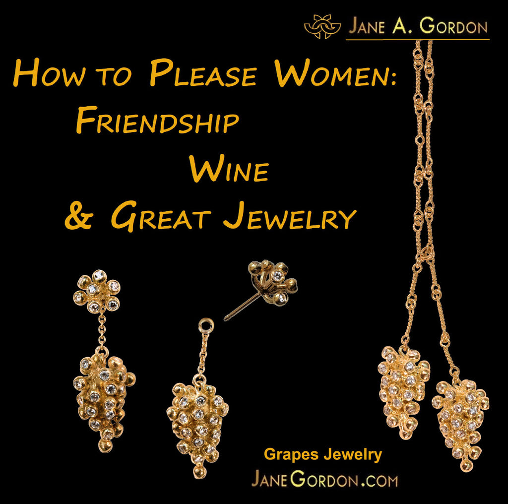 Grapes Drop Earrings- 2 parts-Detachable Stud. 18K Gold with diamonds-17