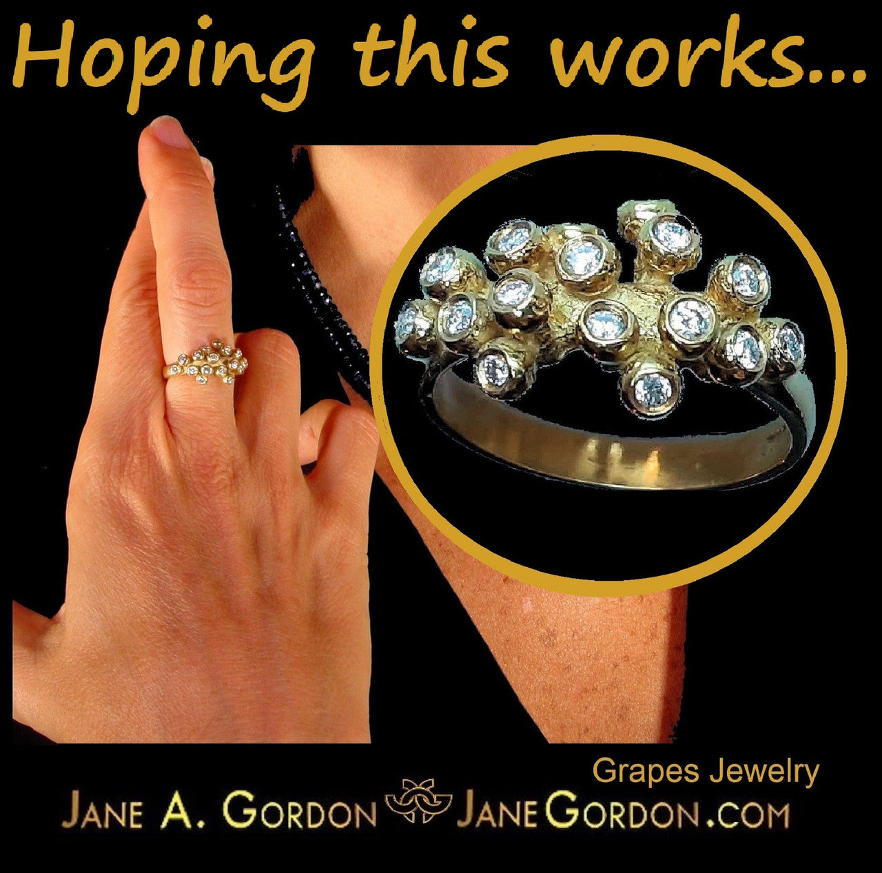 Grapes Drop Earrings: 14K Gold with Diamonds-20