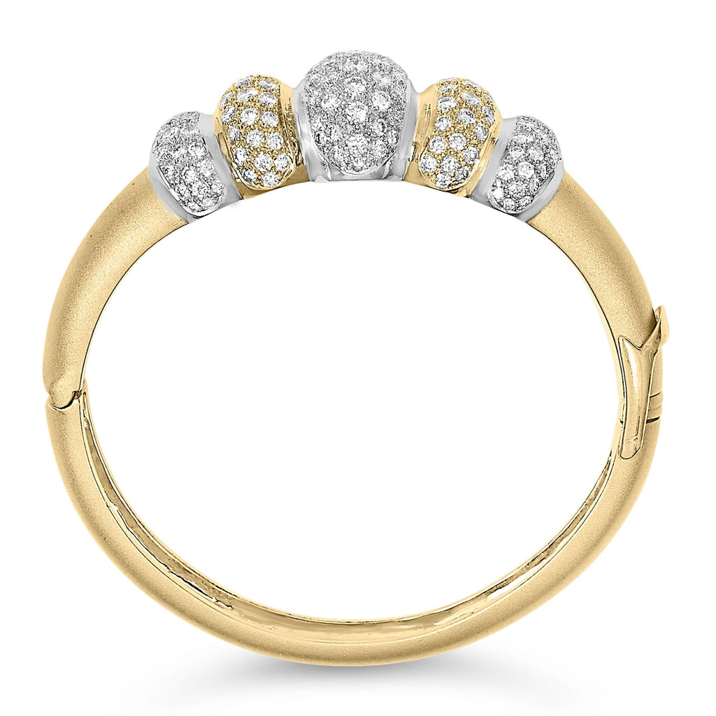 18K Gold 6.00 Cttw Diamond Graduating Dome Bangle Bracelet (G-H Color, VS2-SI1 Clarity)-3