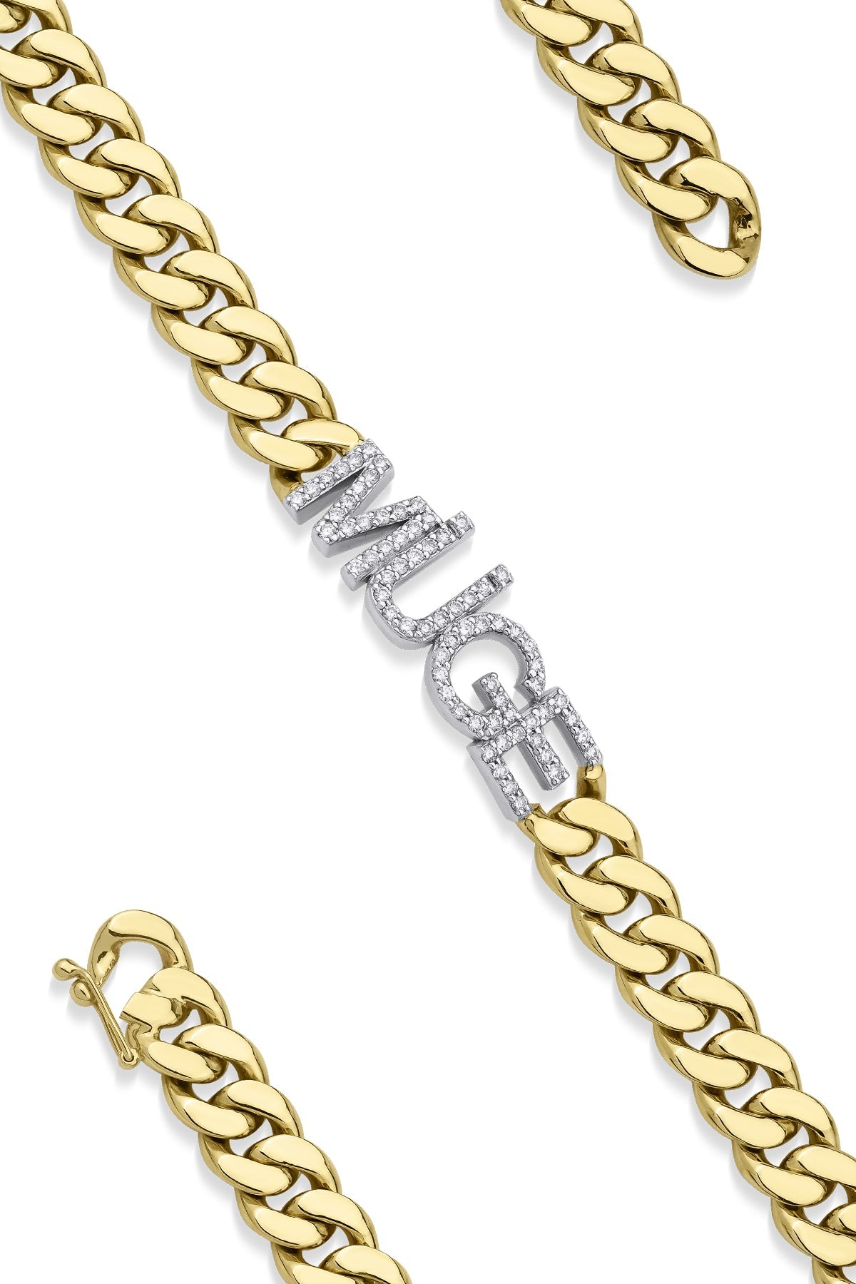 14ct Gold 1.50 Carats Diamond Personalized Name Bracelet-0