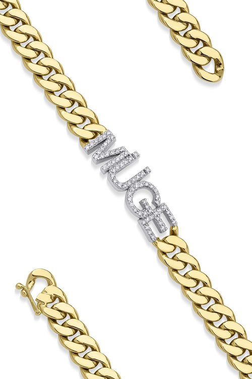 14ct Gold 1.50 Carats Diamond Personalized Name Bracelet-0