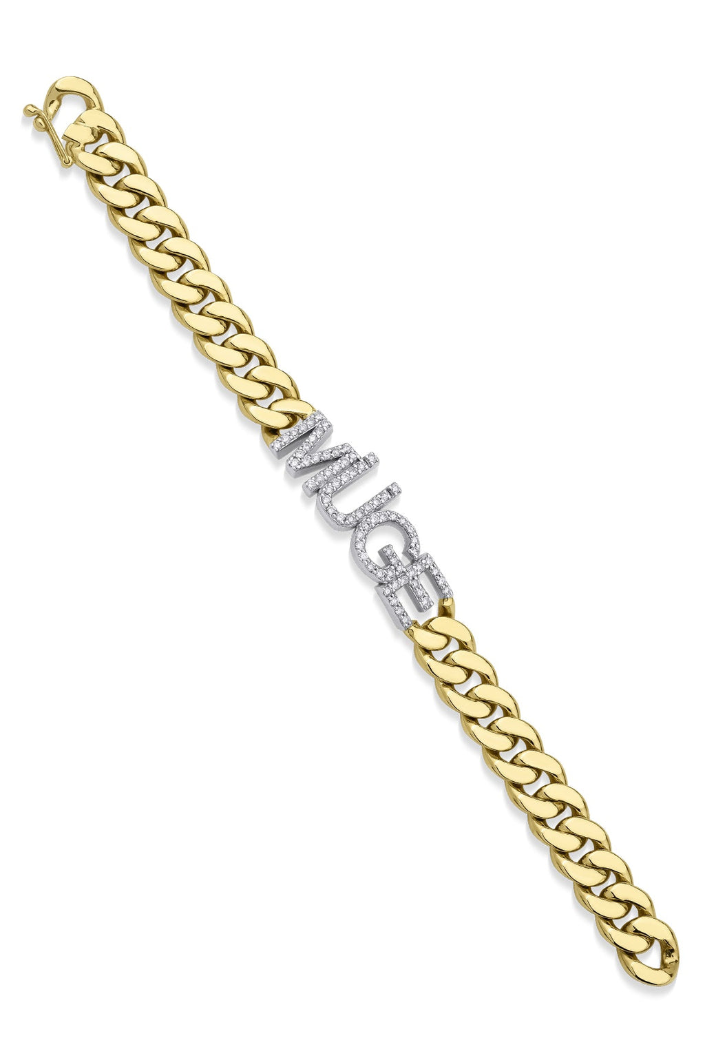 14ct Gold 1.50 Carats Diamond Personalized Name Bracelet-1