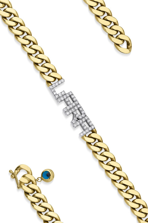 14ct Gold Personalized Diamond Bracelet-0