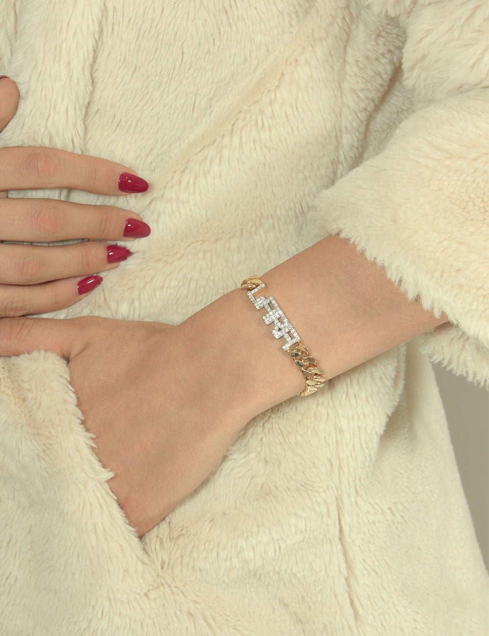 14ct Gold Personalized Diamond Bracelet-3