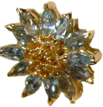 Colorful Daisy Ring-Sterling Silver & Semi-Precious Gemstones (any stone available)-13