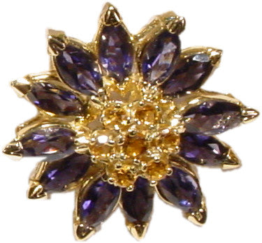 Colorful Daisy Ring-Sterling Silver & Semi-Precious Gemstones (any stone available)-11