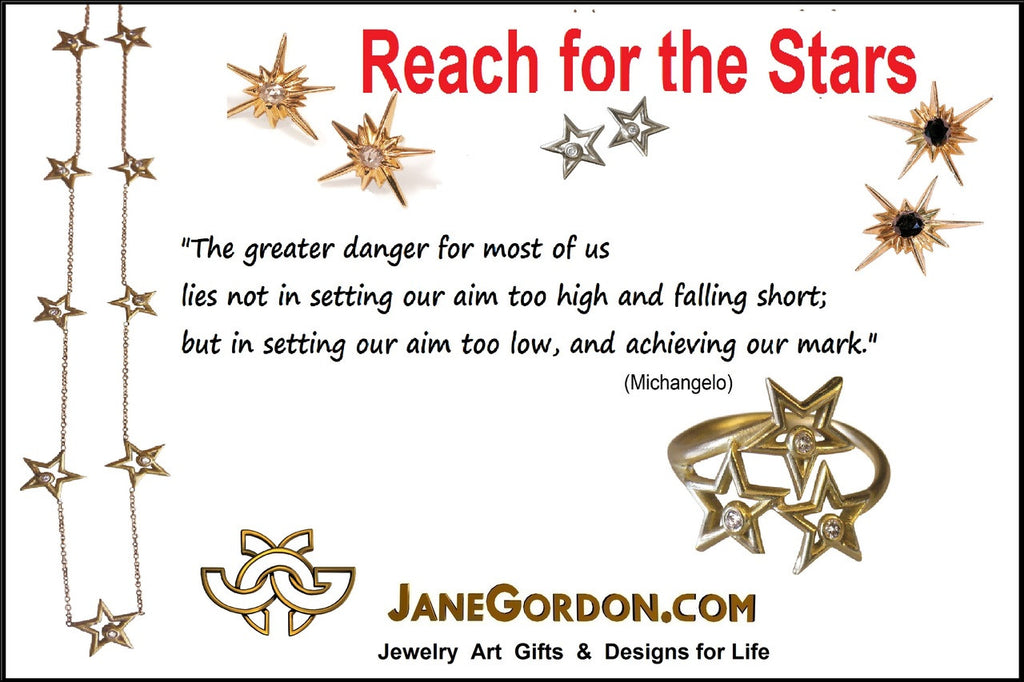 Stars-Chain of Stars Necklace-18K gold with diamonds-3