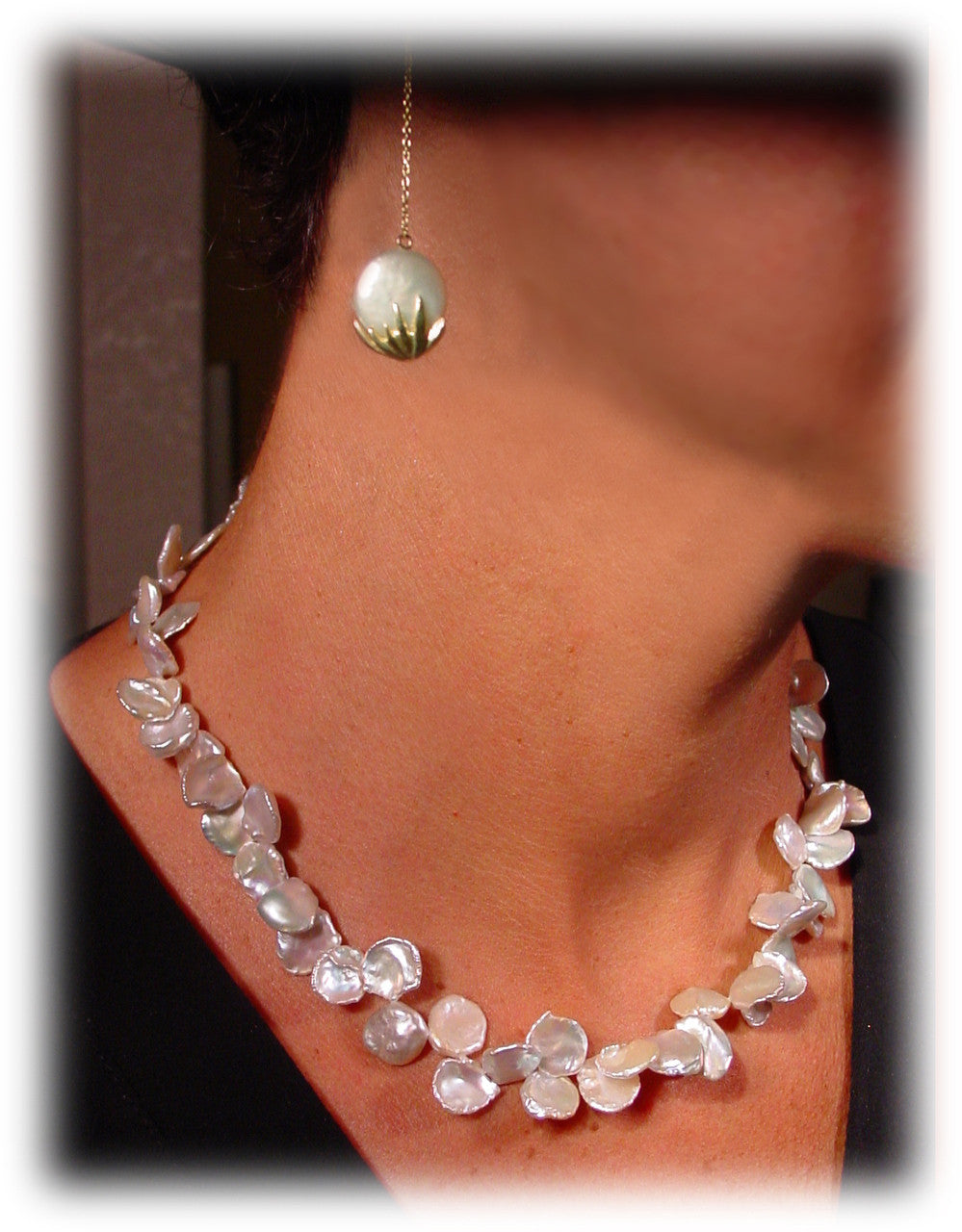 Metal Petals: 7 Petal Necklace-Sterling Silver with plate options-6