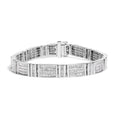 14K White Gold 7.0 Cttw Princess Cut Diamond 7" Alternating Vertical and Horizontal Rectangular Link Tennis Bracelet (H-I Color, SI2-I1 Clarity)-0