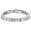 14K White Gold 7 7/8 Cttw Princess and Baguette Diamond Eternity Line Tennis Bracelet (G-H Color, SI1-SI2 Clarity) - 7" Inches-0
