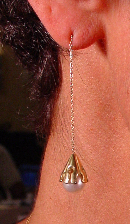 Akoya pearl drop earring- 14K Gold-0