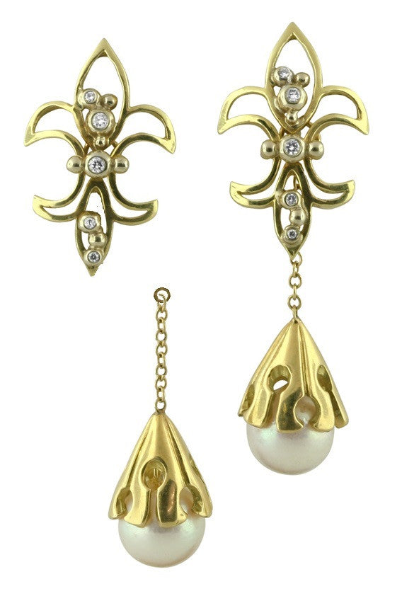Akoya pearl drop earring- 14K Gold-2
