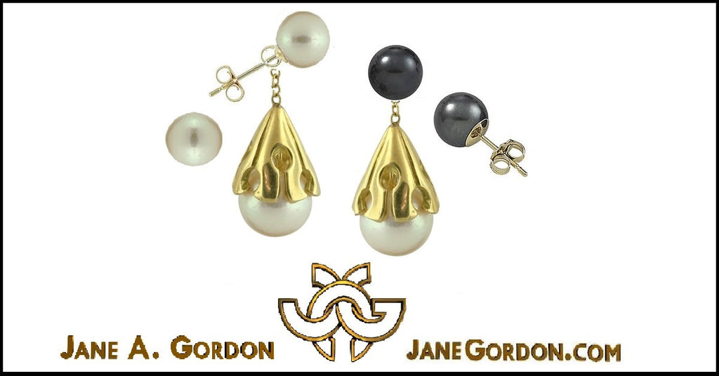 Akoya pearl drop earring-18K Gold-7