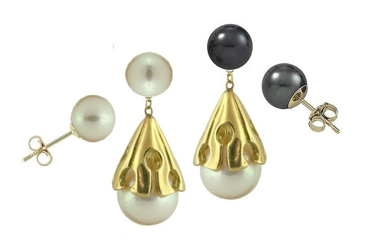 Akoya pearl drop earring- 14K Gold-1