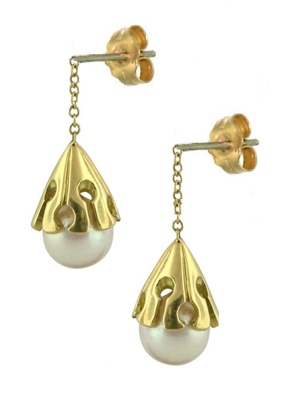 Akoya pearl drop earring- 14K Gold-4