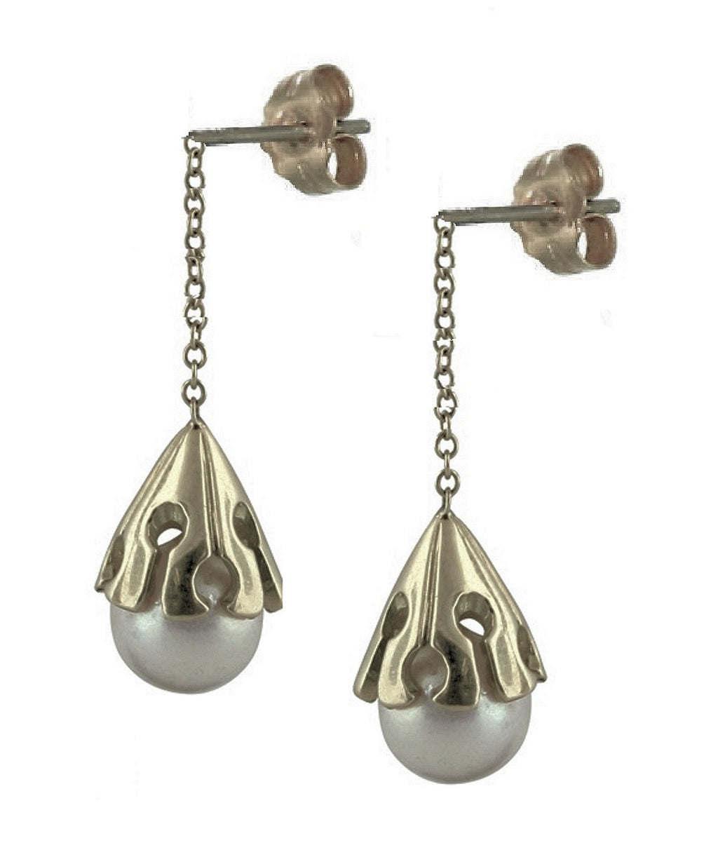 Akoya pearl drop earring-18K Gold-5