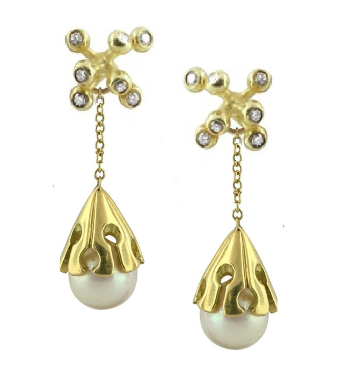 Akoya pearl drop earring- 14K Gold-5