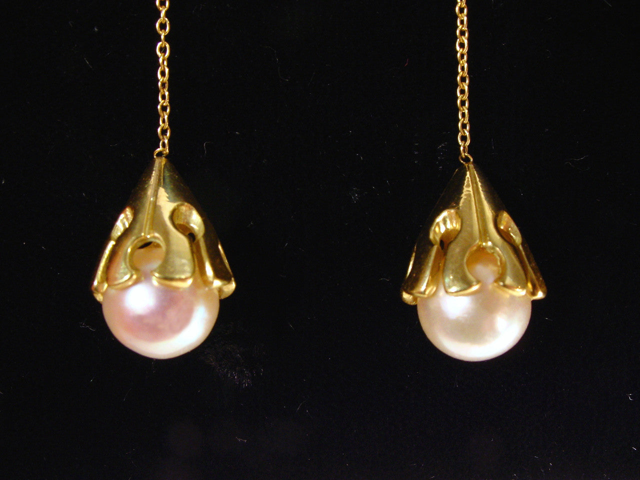 Akoya pearl drop earring-18K Gold-0