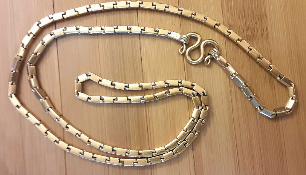 Stunning Baht Chain Necklace from Thailand- 24K Gold, 27" long- Unisex-12
