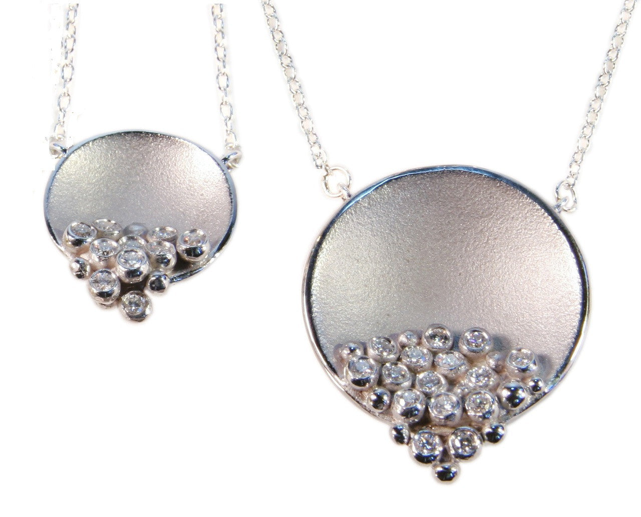 Bowl of Diamonds Necklace-Small-18K Gold Dots of Diamonds, Sterling Silver-1