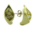 Calla Lily Earrings- 18K Gold with Diamond Centers.-0