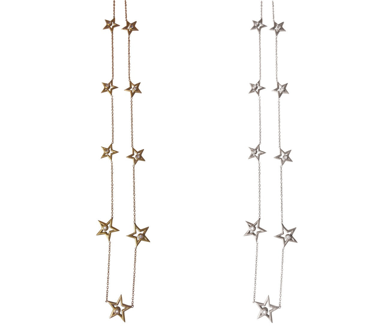 Star Stud Earrings-open-18K Gold with Diamonds: Reach for the Stars-9