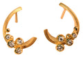 Curly Hoop Earring-14K Gold with Diamonds-0
