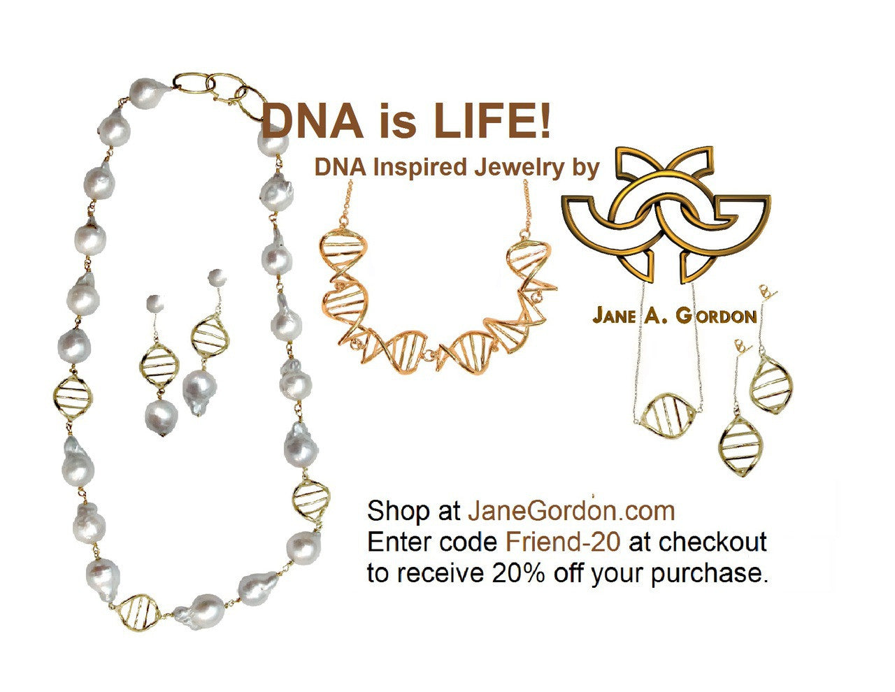DNA Strand Necklace- DNA Linked chain- 18K-1