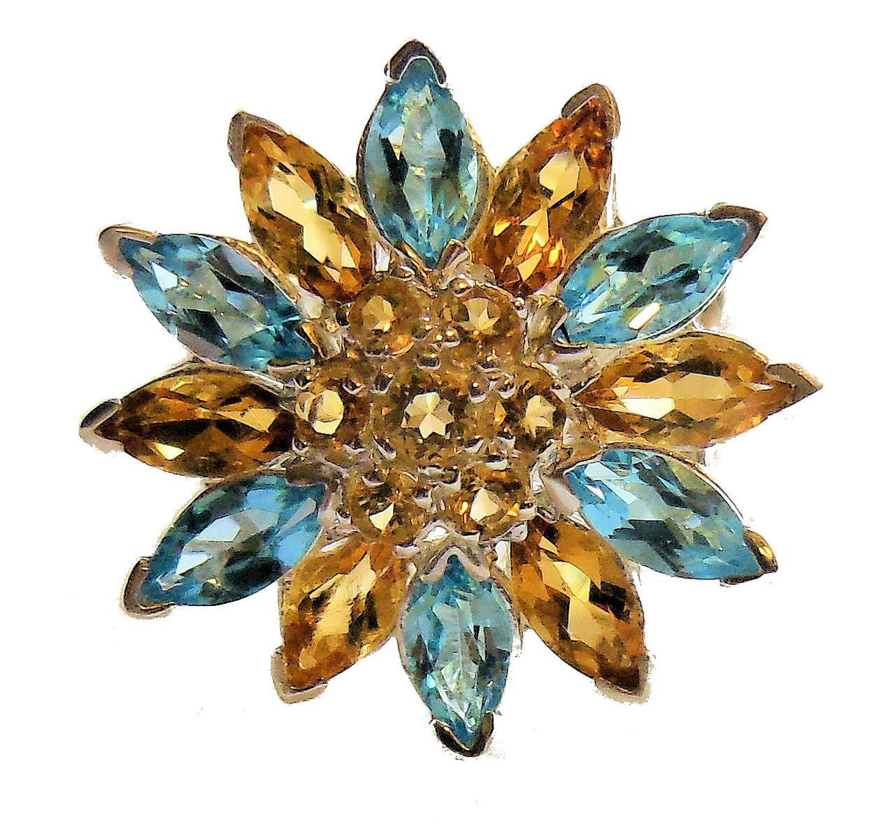 Colorful Daisy Ring-Sterling Silver & Semi-Precious Gemstones (any stone available)-2