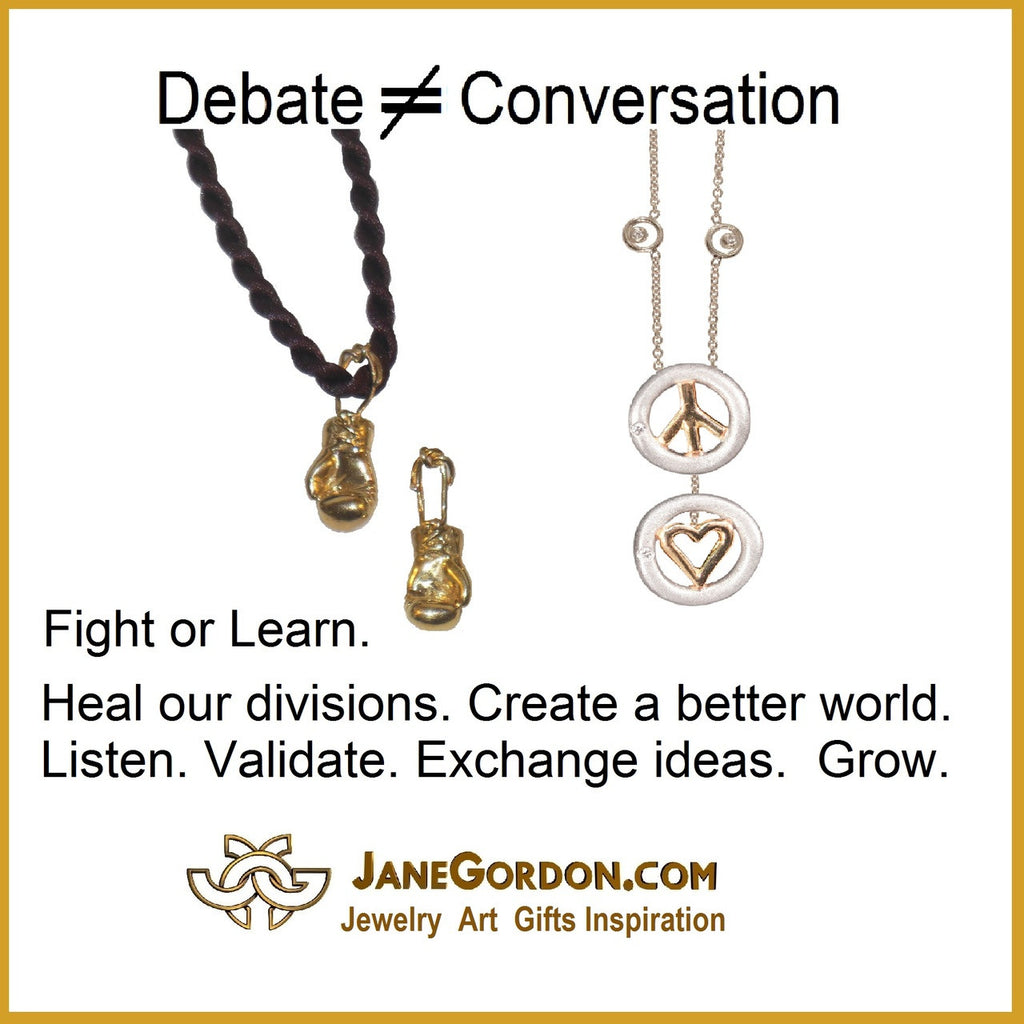 Peace & Love Earrings, Sterling Silver, Solid 18K Gold, with Tiny Diamonds-8