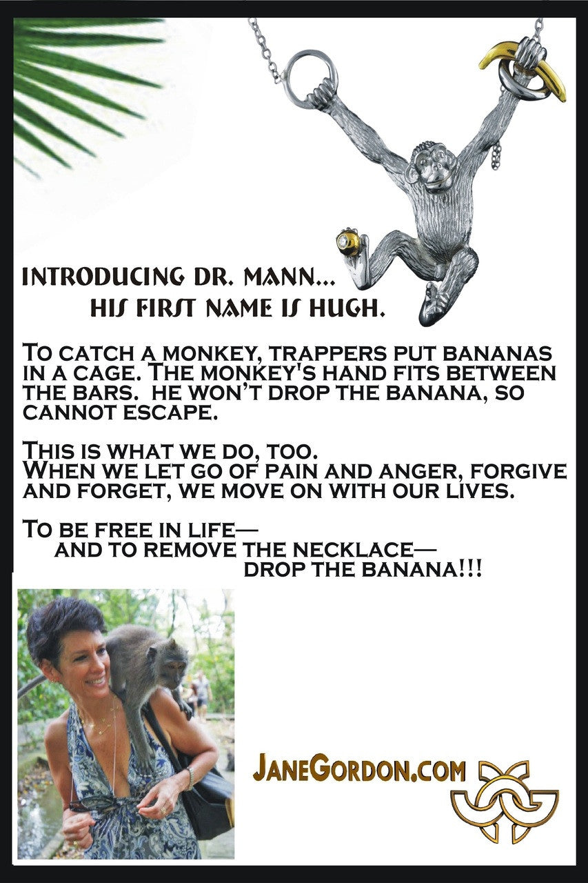 Drop the Banana- Banana stud earrings,  Chimp Collection-18K gold-1