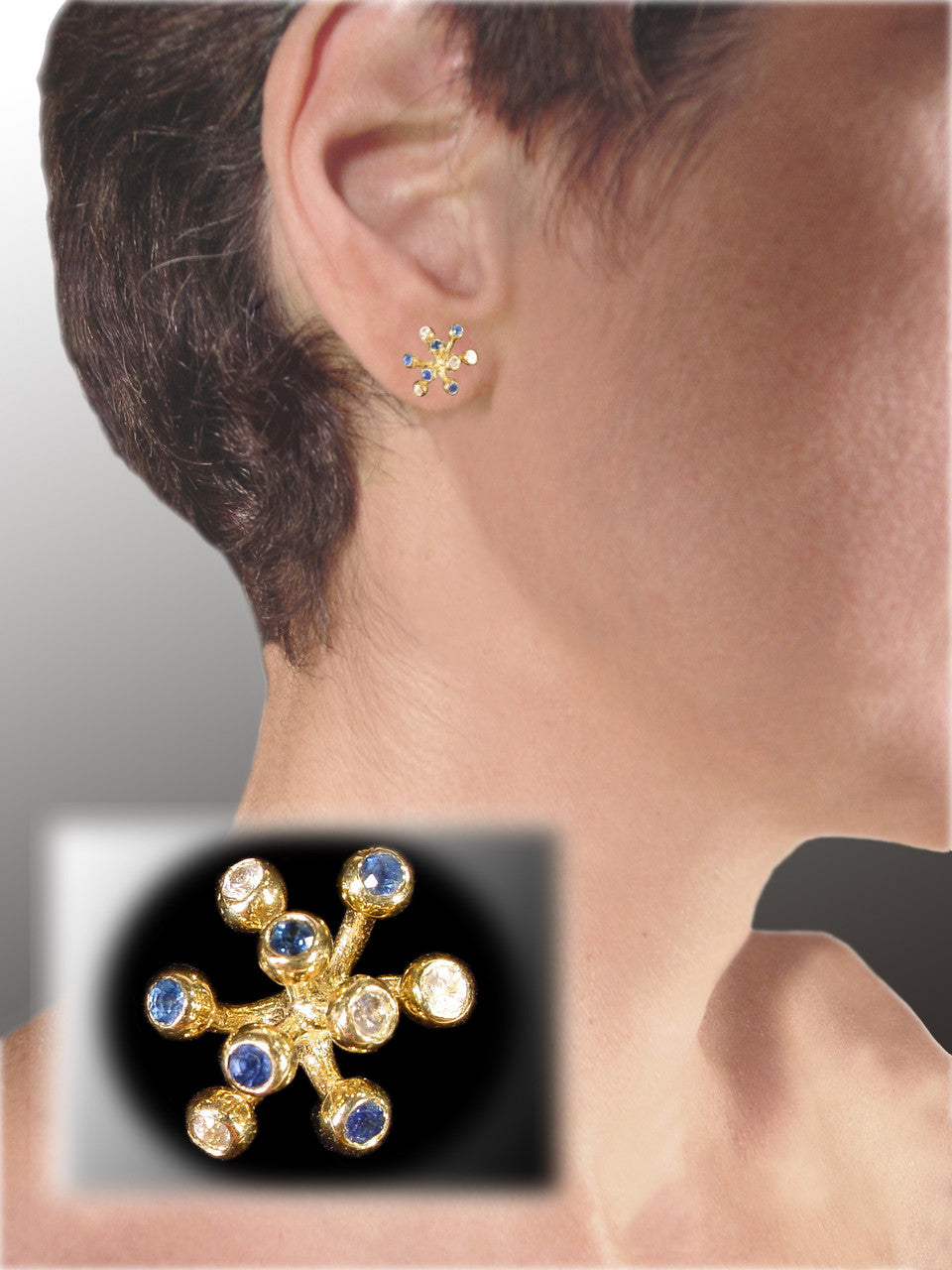 Fireworks-9 Earrings-18K Gold with Diamonds: Celebrate Life Inspirational Jewelry-19