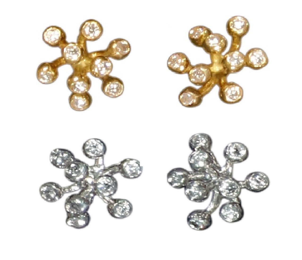 Fireworks-9 earrings-Sterling Silver with diamonds and plate options-7