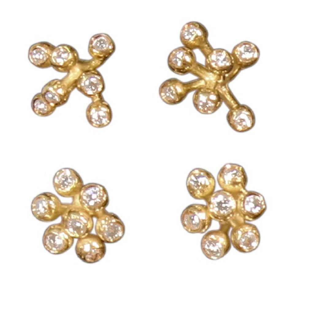 Fireworks-7 Earrings, 14K Gold with Diamonds: Celebrate Life!!!-2
