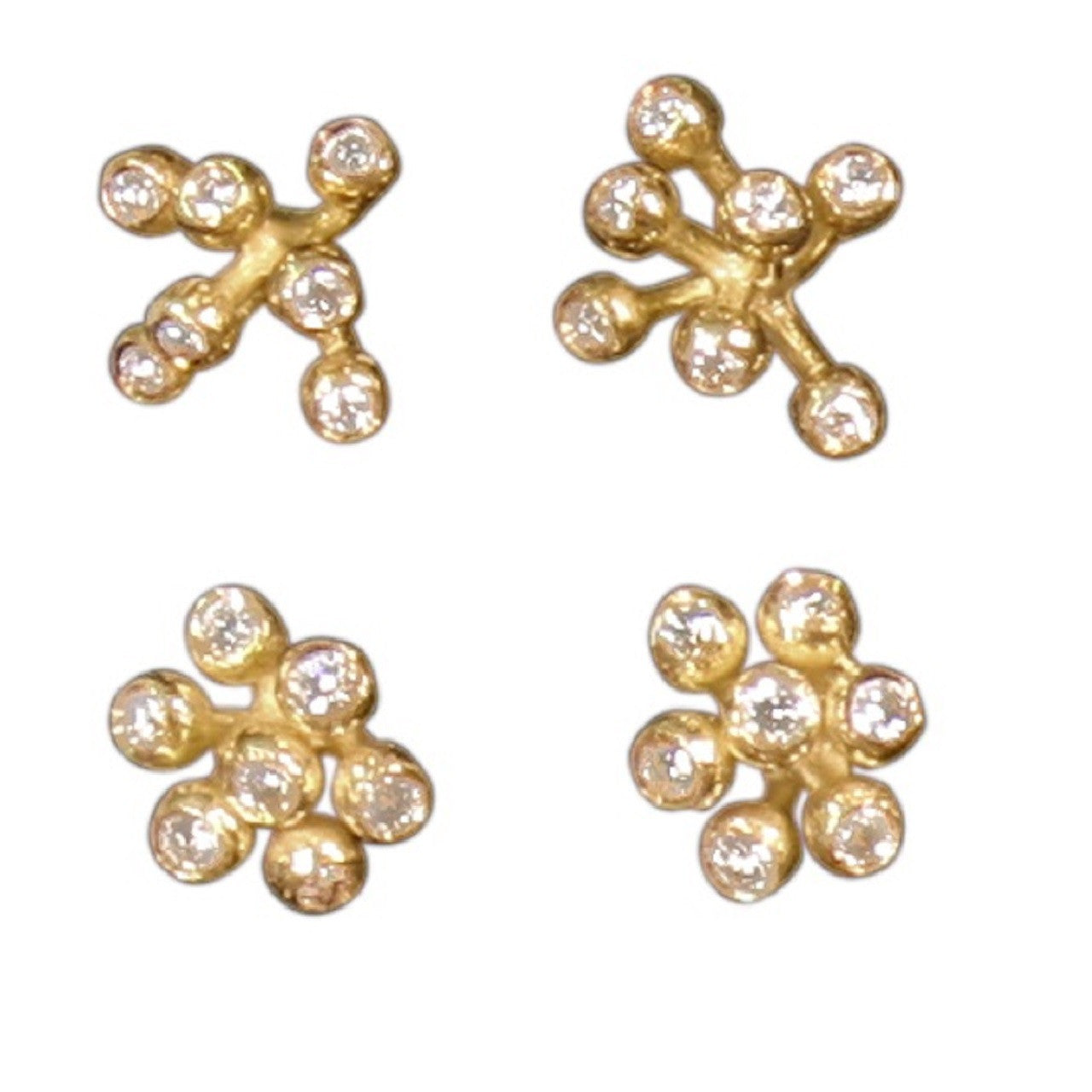 Fireworks-7 Earrings, 14K Gold with Diamonds: Celebrate Life!!!-2
