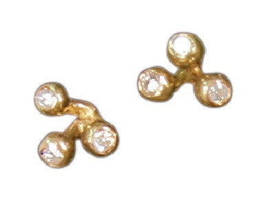 Fireworks Trip earrings-14K gold with diamonds-1