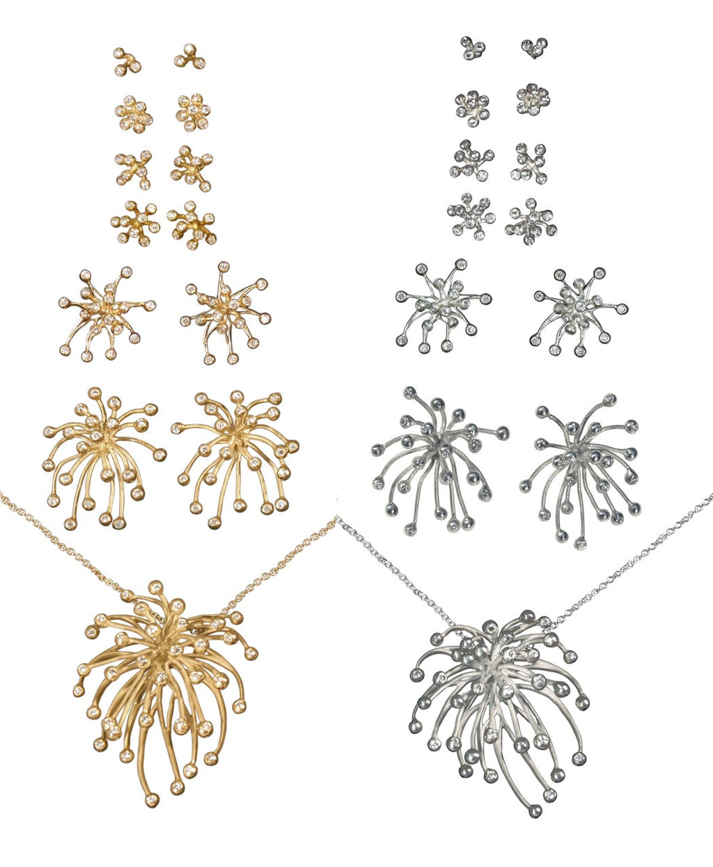 Superstar Earrings. Fireworks-18K gold with diamonds: Celebrate life!!!-14