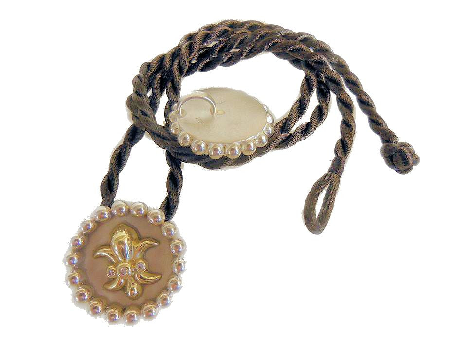 Fleur De Lis Pendant/Necklace or Pearl Enhancer-Silver, 18K Gold, Center Diamonds-3
