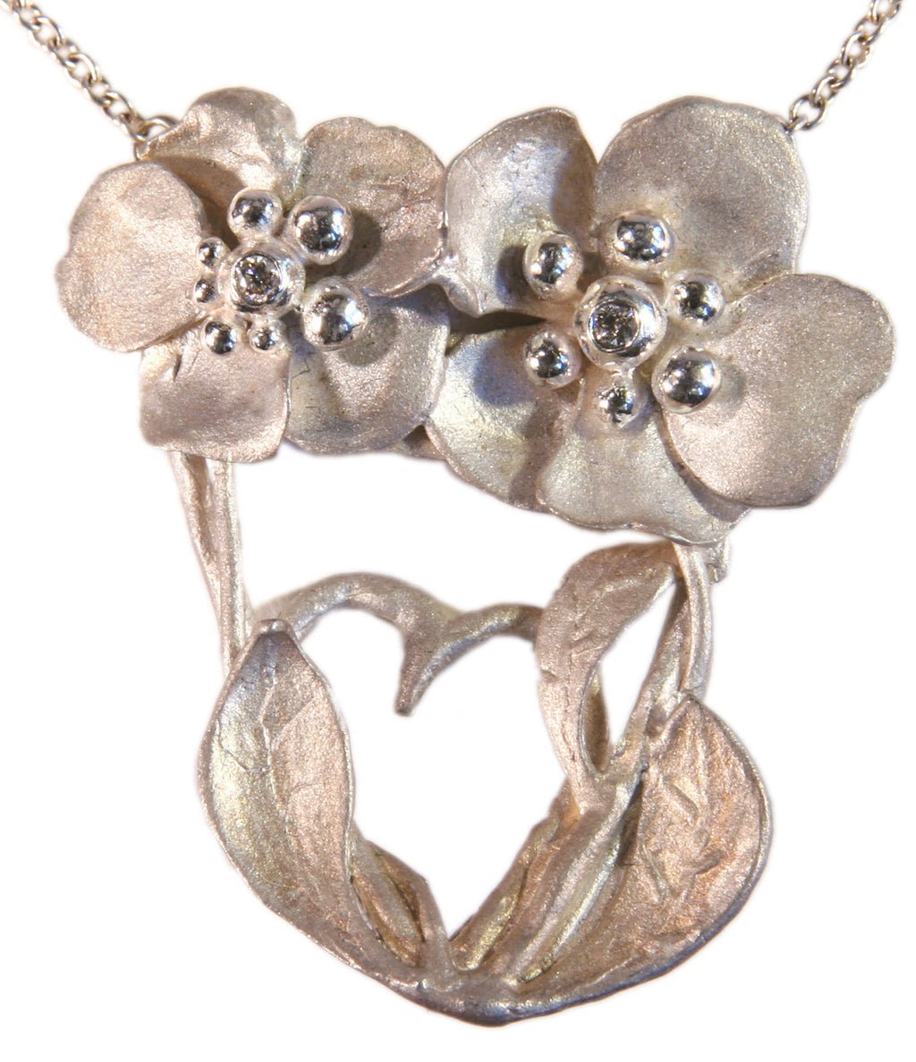 Love is Everywhere- Palm Tree Heart Necklace -14K Gold with Diamonds-11