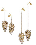 Grapes Drop Earrings: 14K Gold with Diamonds-0