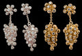 Grapes Drop Earrings- 2 parts-Detachable Stud. 18K Gold with diamonds-10