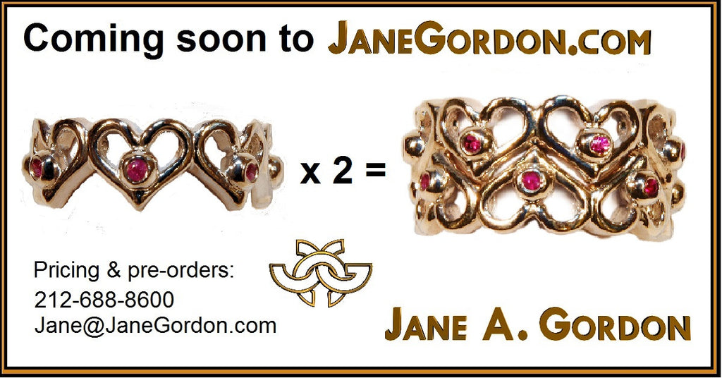 Heart Stacking Ring - Shown with rubies- 14K-0
