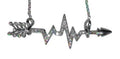 Custom Design: Heartbeat Arrow with Infinity links- Necklace- 14K gold with diamonds-0
