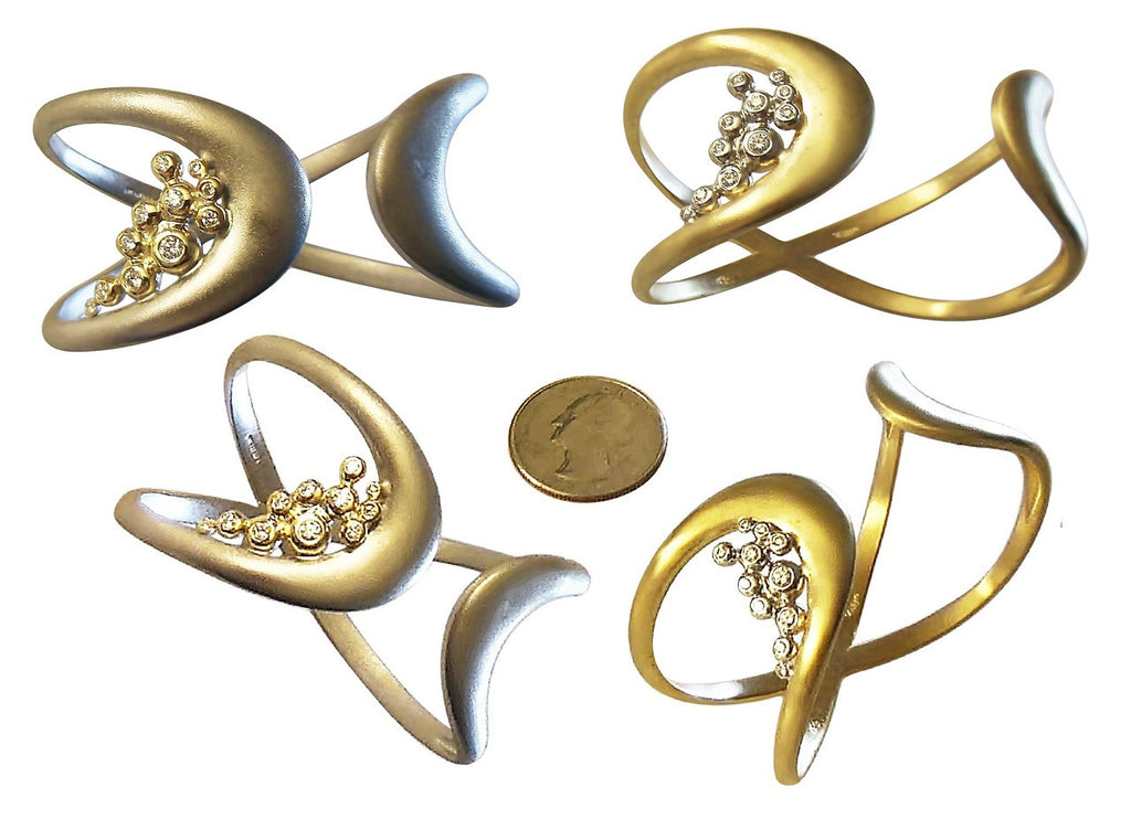 Infinity Cuff Bracelet: Overflowing Diamond Dots. 18K Gold-19