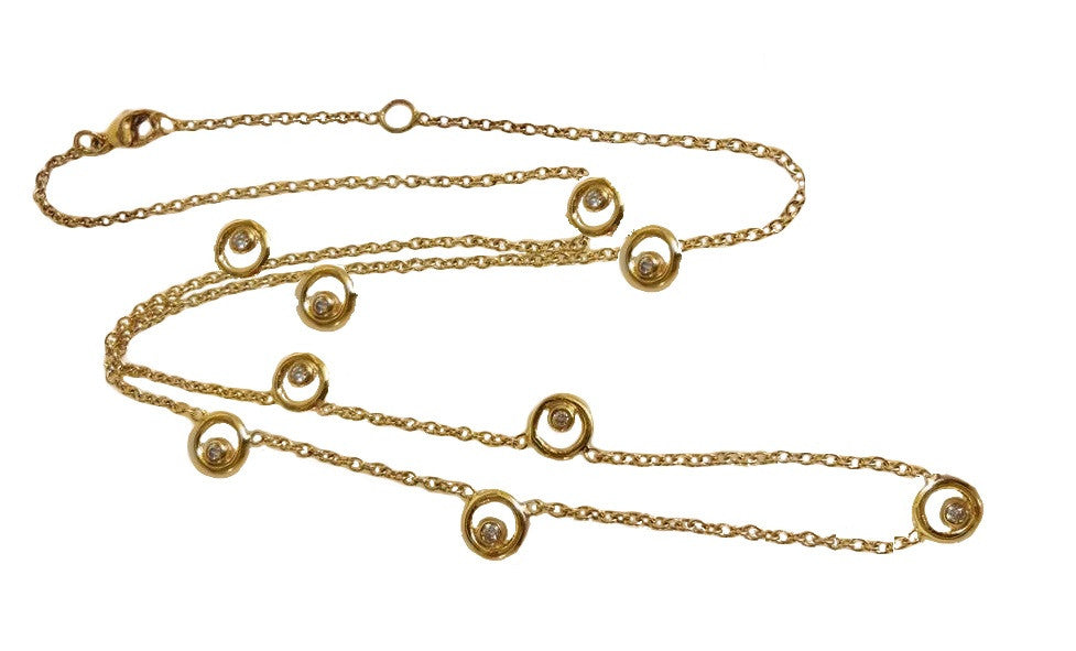Karma Chain- Sterling Silver with Ripples of Diamonds-2