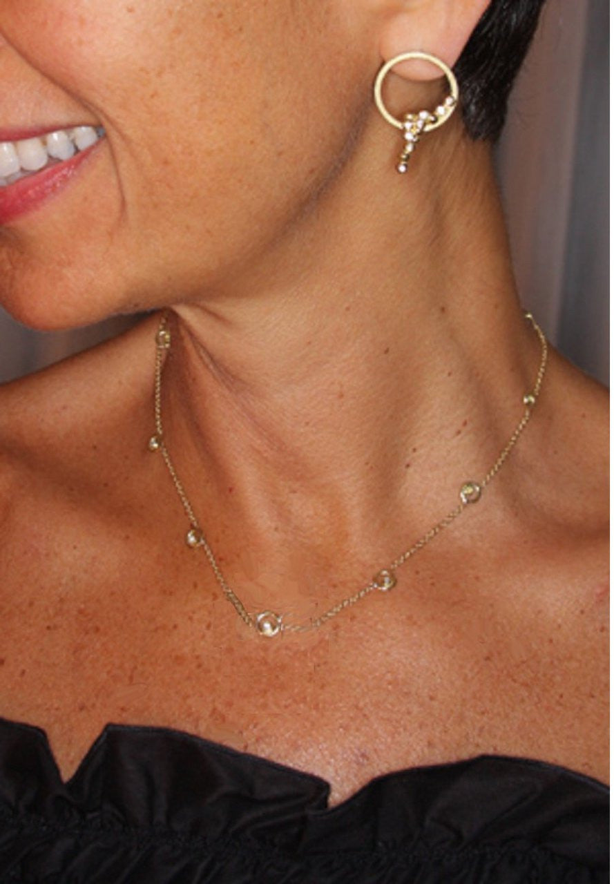 Karma Chain- Sterling Silver with Ripples of Diamonds-6