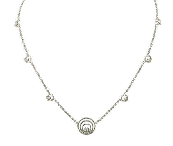 Karma ripples necklace- small -14K gold with diamonds-2