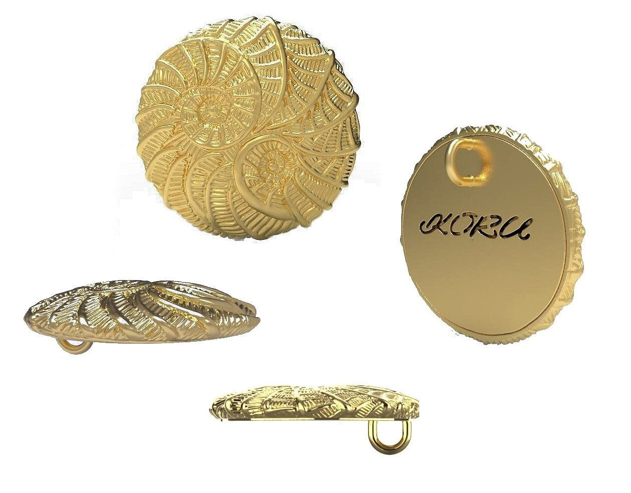 Koru Large Pendant/Necklace: 18K Gold. i3f = Imagine Inspire Innovate Foundation-23