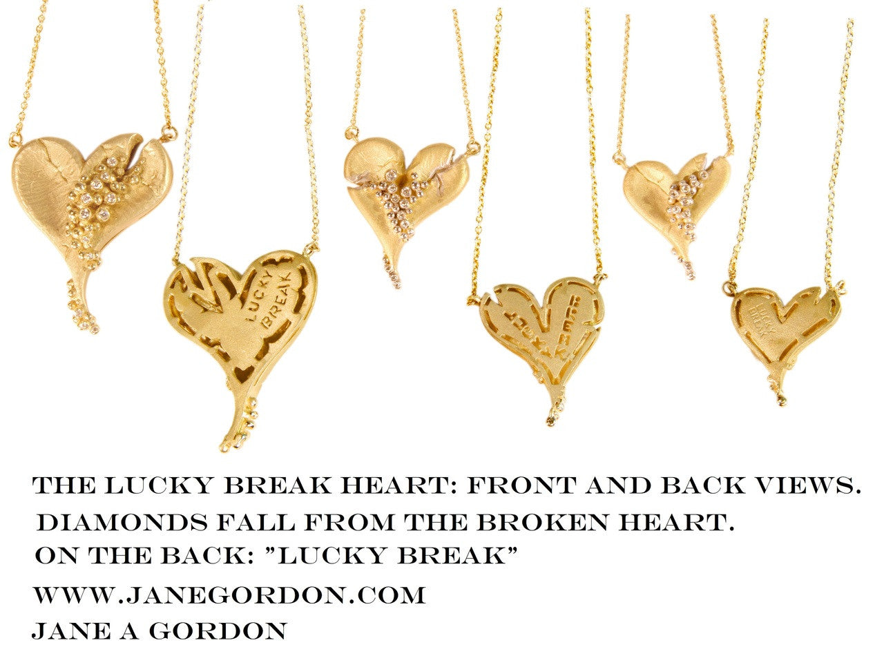 Hearts-Lucky Break Necklace-Large-14K Gold with Overflowing diamonds-10