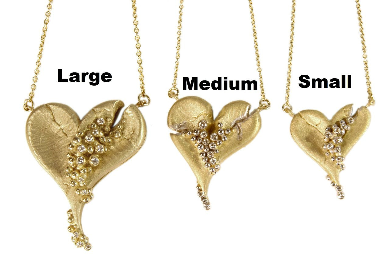 Hearts-Lucky Break Necklace-Large-14K Gold with Overflowing diamonds-2